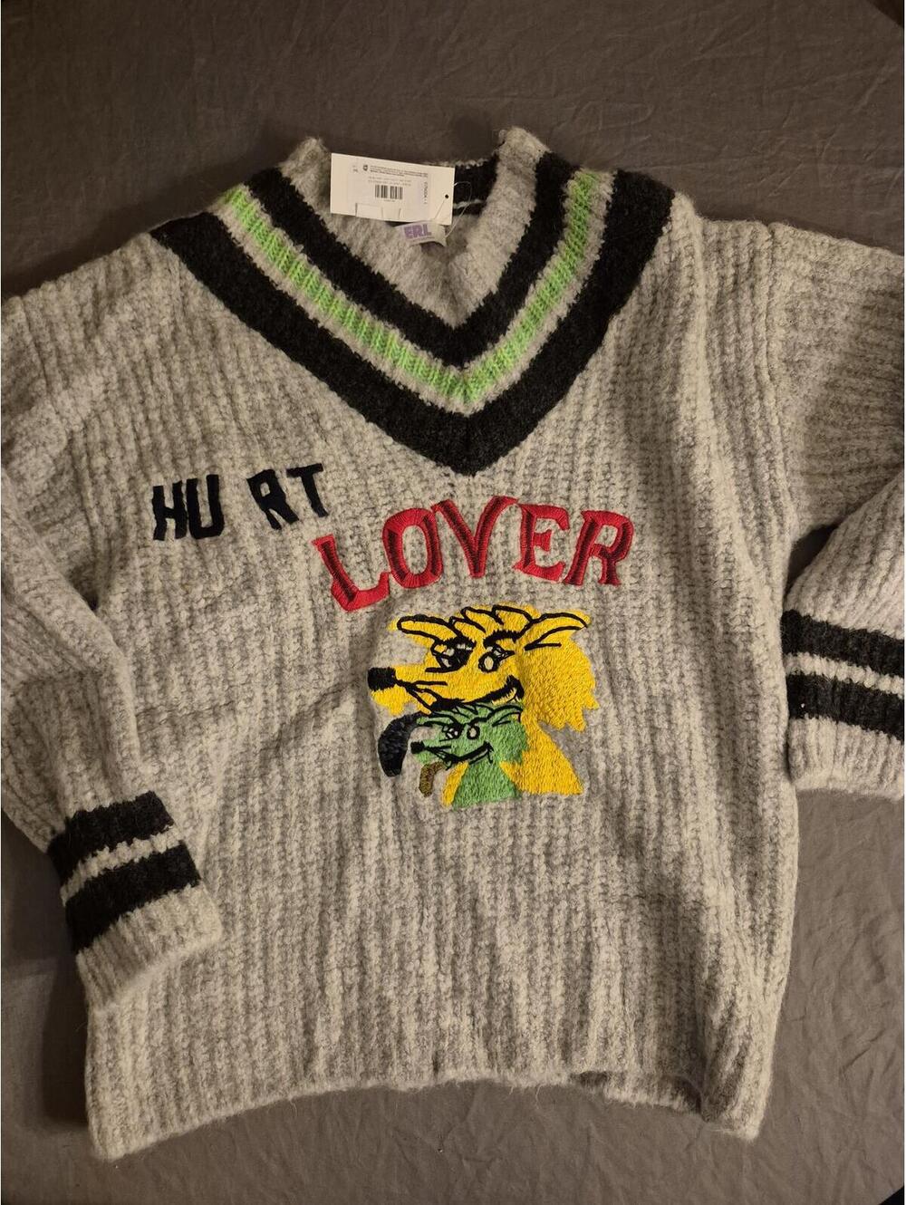 ERL Hurt Lover Varsity Sweater Size Medium $750 MSRP